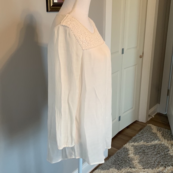 St John’s Bay Office wear or formal cream color tunic with lace Size Lar… - Picture 3 of 10